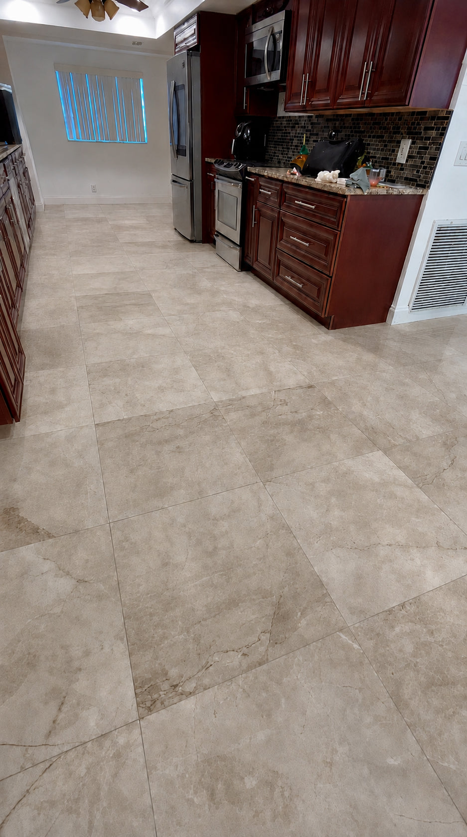 Kitchen Marble Restoration before restoration in West Palm Beach County
