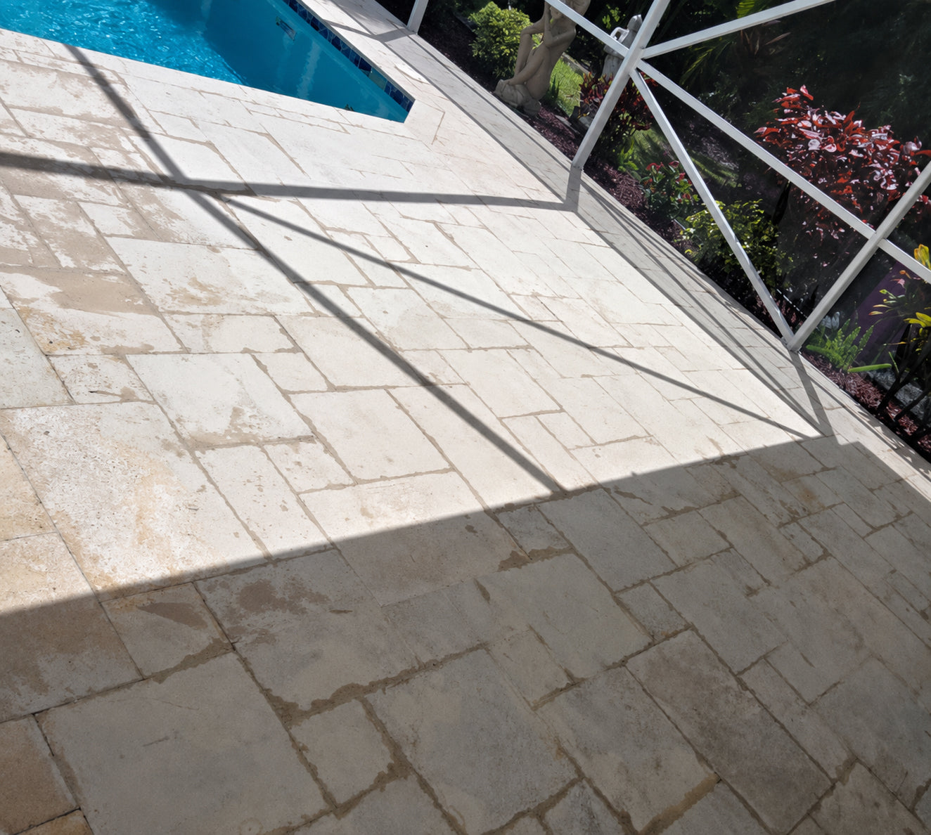 Pool Deck Restoration before restoration in Lake Worth Palm Beach County